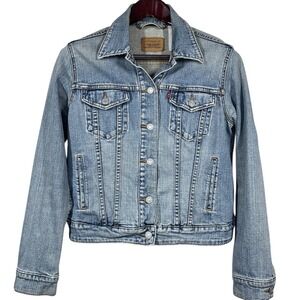 Levis Jean Jacket Womens M Blue Cotton Blend Classic Type 3 Denim Trucker 2006